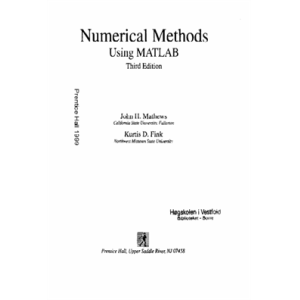 Numerical Methods using MATLAB 3ed